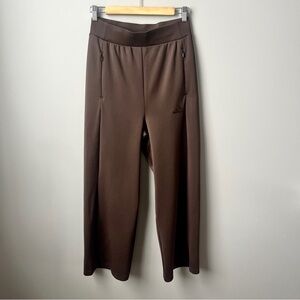 Adidas Wide Leg Pants Women's Small Brown High Rise Athletic Relaxed Lounge Wear